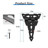 WINSOON 10 in. x 7 in. Heavy-Duty Decorative Tee Hinge Barn Gate Hinge (2-Pack)