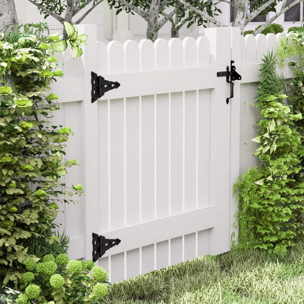 WINSOON 10 in. x 7 in. Heavy-Duty Decorative Tee Hinge Barn Gate Hinge (2-Pack)