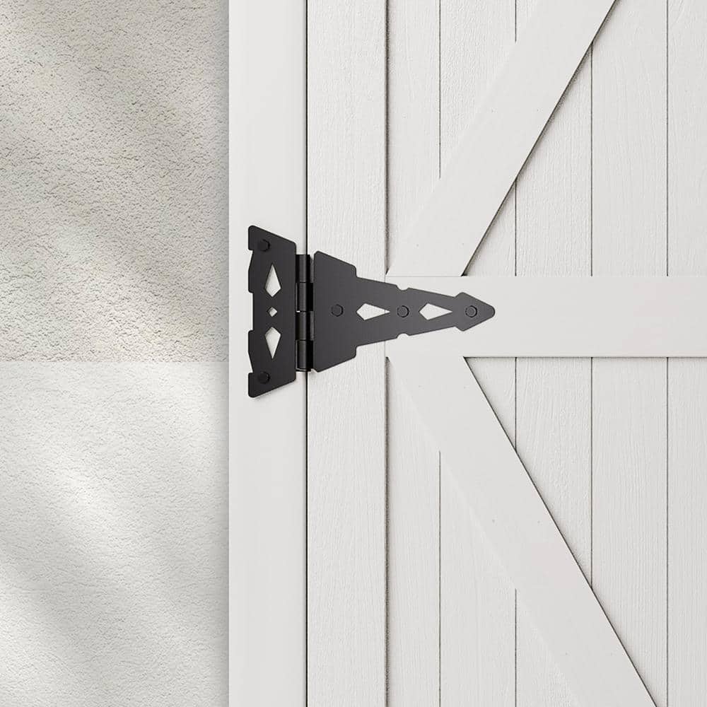 WINSOON 10 in. x 7 in. Heavy-Duty Decorative Tee Hinge Barn Gate Hinge (2-Pack)