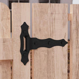WINSOON 8.6 in. x 7.5 in. Black T-Strap Heavy-Duty Gate Hinges Wrought Hardware with Screws (2-Pack)