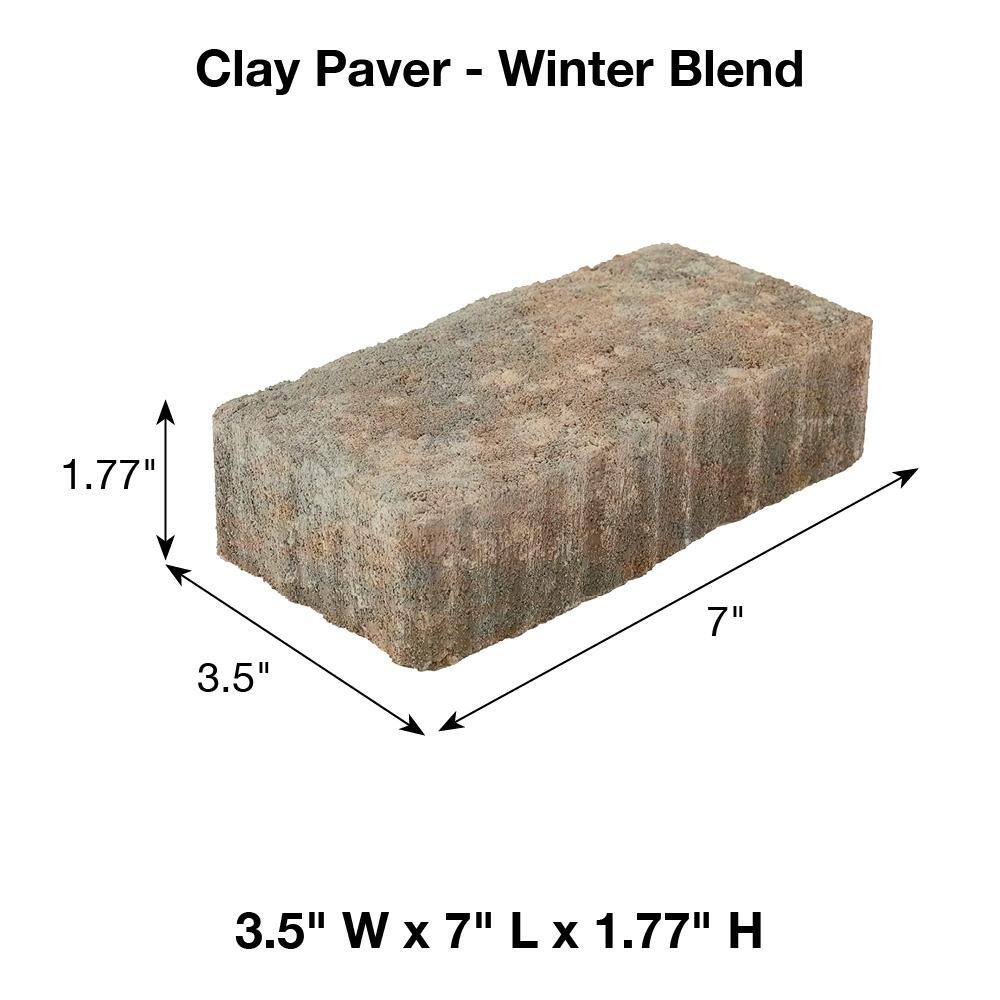 Pavestone Clayton 7 in. L x 3.5 in. W x 1.77 in. H Winter Blend Concrete Paver (840-Pieces/143 sq. ft./Pallet)