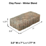 Pavestone Clayton 7 in. L x 3.5 in. W x 1.77 in. H Winter Blend Concrete Paver (840-Pieces/143 sq. ft./Pallet)