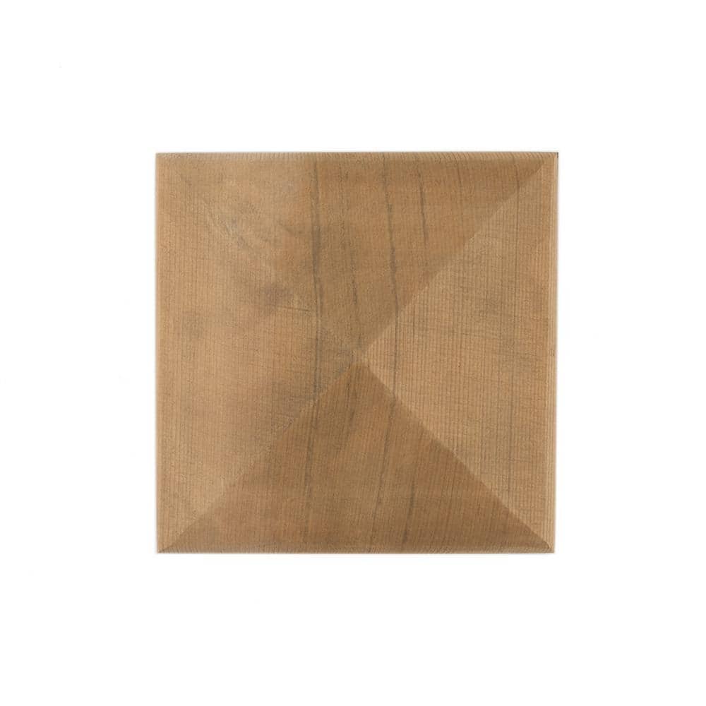 Deckorators 4 in. x 4 in. Hatteras Pyramid Cedar Wood Post Cap