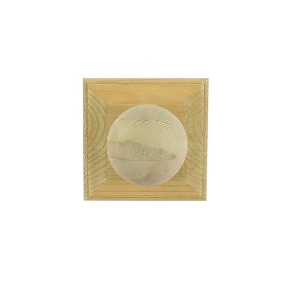 Deckorators 4 in. x 4 in. Newport Ball Top Pressure Treated Wood Post Cap