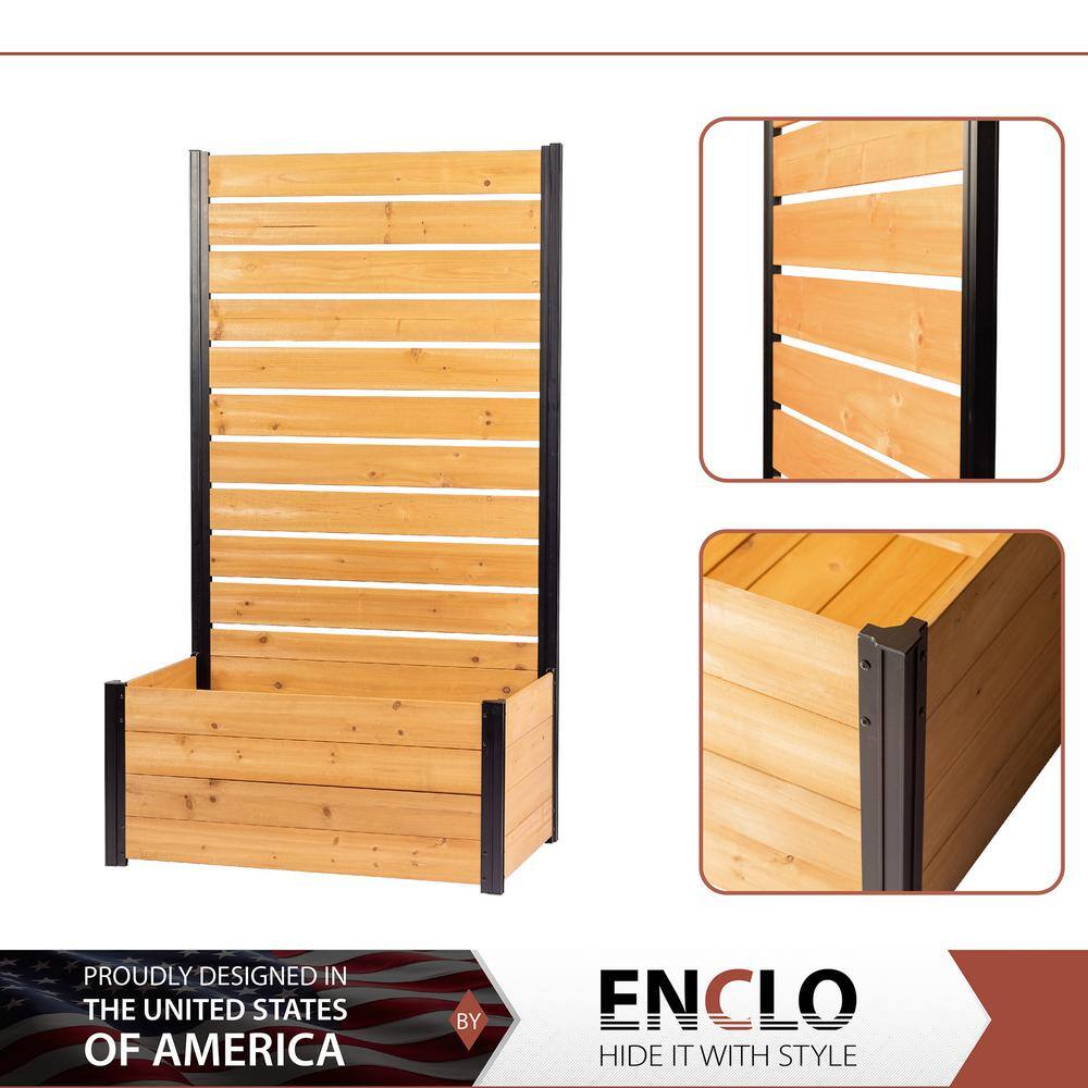 Enclo Privacy Screens Concord 6 ft. Cedar Flat Top Fence Panel with Planter Box