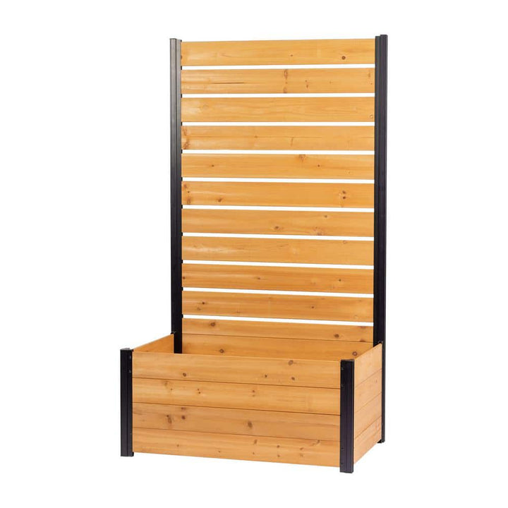 Enclo Privacy Screens Concord 6 ft. Cedar Flat Top Fence Panel with Planter Box