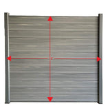 LH EP Complete Kit 6 ft. x 6 ft. Wood Grain Castle Gray WPC Composite Fence Panel w/Bottom Squared Holders Post Kits (5 set)