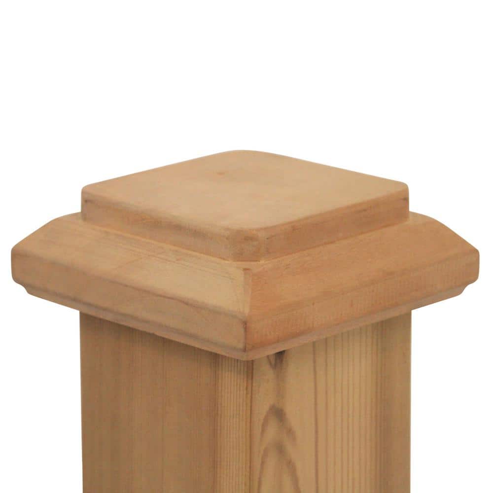 Protectyte Miterless 4 in. x 4 in. Untreated Wood Traditional Slip Over Fence Post Cap (Actual: 3-3/4 in. to 3-7/8 in.)