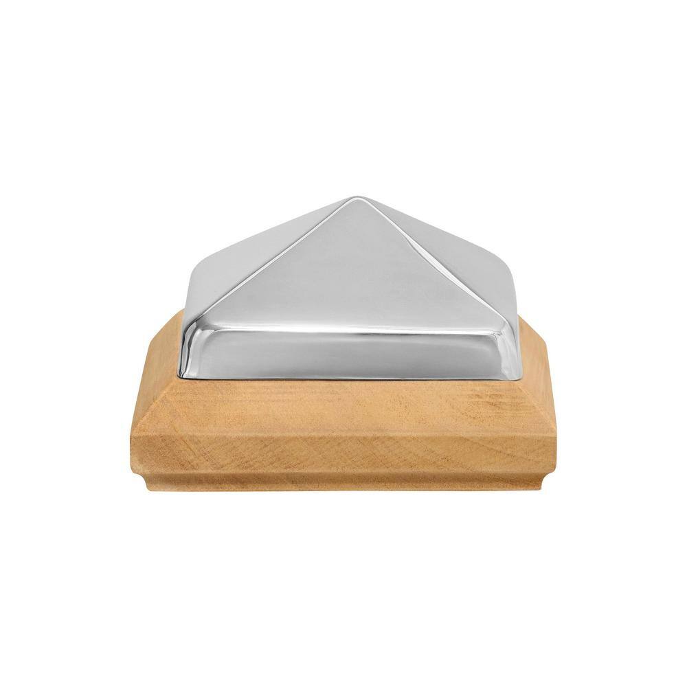 Protectyte Miterless 4 in. x 4 in. Untreated Wood Slip Over Fence Post Cap with Stainless Steel Pyramid
