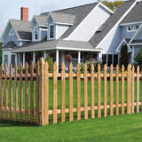 Outdoor Essentials 3-1/2 ft x 8 ft Cedar Spaced French Gothic Fence Panel