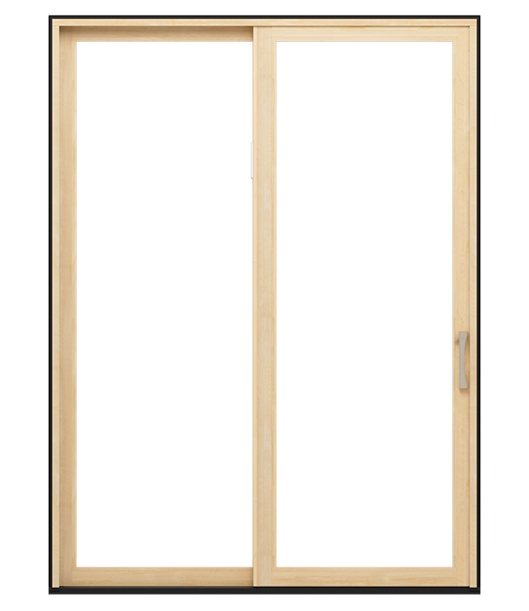 Pella Lifestyle 72-in x 80-in 4-9/16-in Dual-Pane White Wood Sliding Left-Hand Double Patio Door