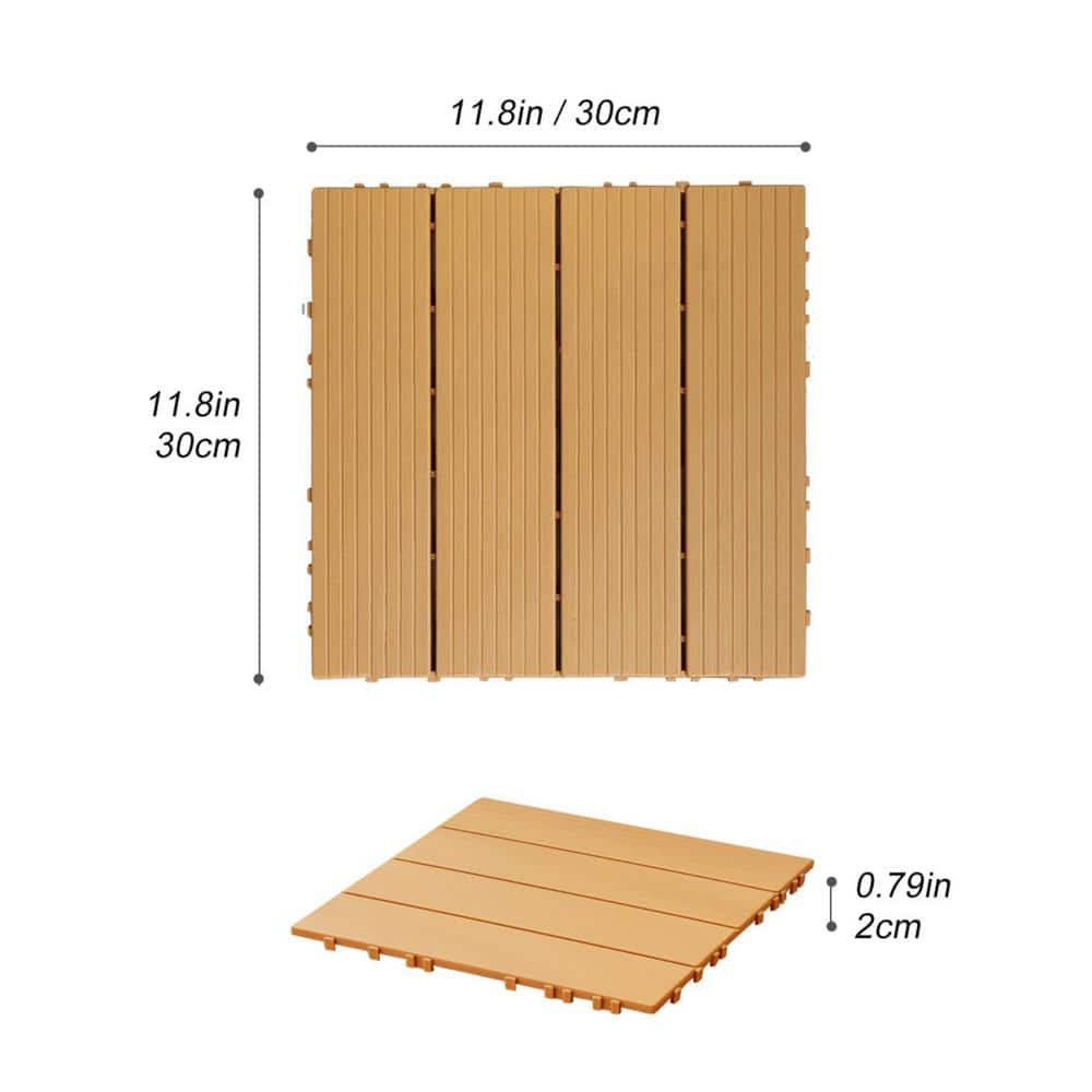 Tidoin Outdoor 1 ft. x 1 ft. Composite Deck Tile in Wood(35 Per Box)