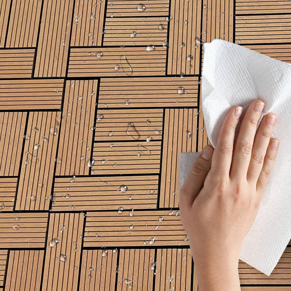 Tidoin Outdoor 1 ft. x 1 ft. Composite Deck Tile in Wood(20 Per Box)