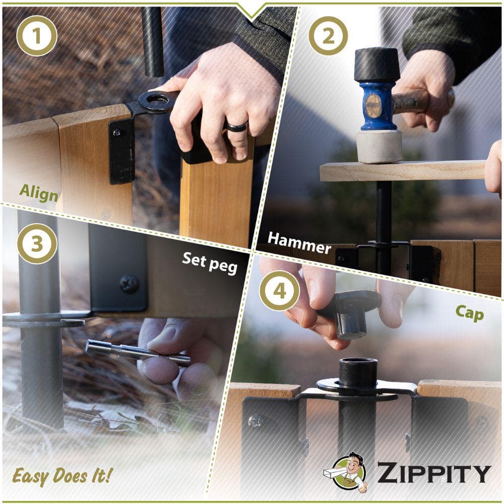 Zippity Outdoor Products Newberry Dig Free Wood Fence Kit - 48 in. x 32 in. Panels