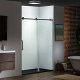 WOODBRIDGE 60 in. W x 76 in. H Frameless Single Sliding Shower Door in Matte Black with 5/16 in. (8 mm) Clear Glass