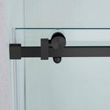 WOODBRIDGE 60 in. W x 76 in. H Frameless Single Sliding Shower Door in Matte Black with 5/16 in. (8 mm) Clear Glass