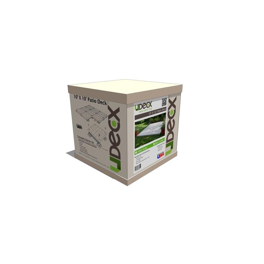 UDECX 10-ft x 10-ft Flint Grey Composite Patio Deck Starter Kit