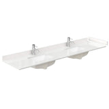Wyndham Collection Strada 84" Double Bath Vanity, Light Green with White Quartz Top