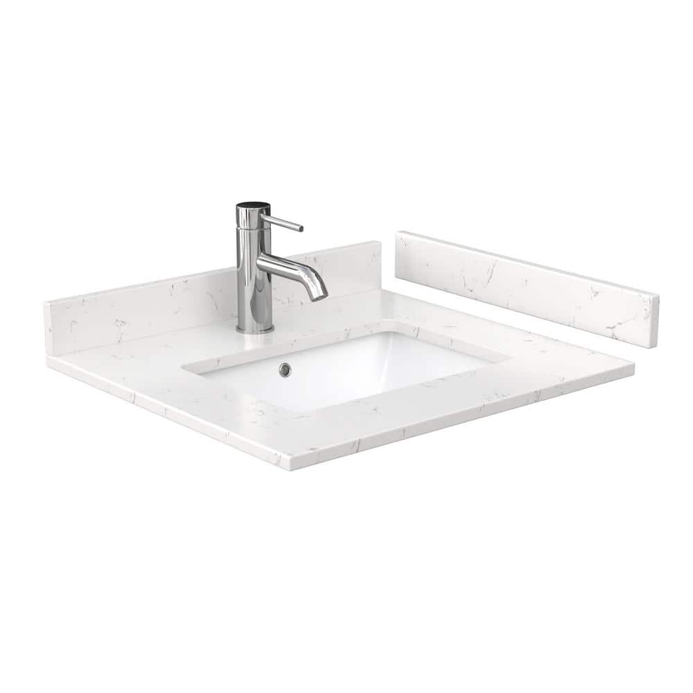 Wyndham Collection Beckett 24" Bathroom Vanity in Dark Gray with Carrara Cultured Marble Top