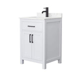 Wyndham Collection Beckett 24" Bathroom Vanity with Carrara Marble Top