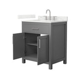 Wyndham Collection Beckett 30 in. Freestanding Dark Gray Bath Vanity with Giotto Quartz Top
