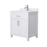 Wyndham Collection Beckett 30" Bathroom Vanity with White Cultured Marble Top