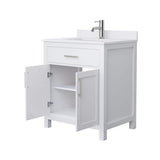 Wyndham Collection Beckett 30" Bathroom Vanity with White Cultured Marble Top