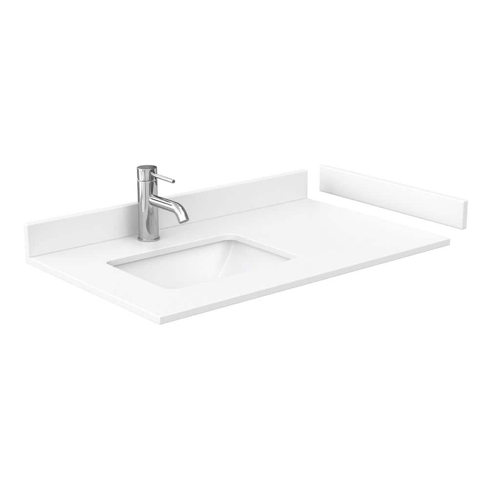 Wyndham Collection Beckett 36" Bathroom Vanity in Dark Gray with Cultured Marble Top