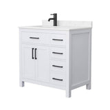 Wyndham Collection Beckett 36" Bathroom Vanity with Carrara Marble Top
