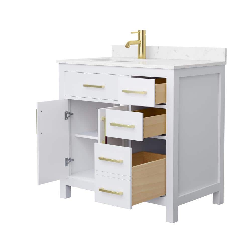 Wyndham Collection Beckett 36" Bathroom Vanity in Dark Gray with Cultured Marble Top
