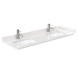 Wyndham Collection Beckett 60" Double Bath Vanity in Dark Gray with Cultured Marble Top and White Basins