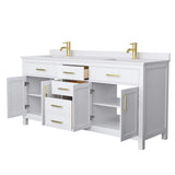 Wyndham Collection Beckett 72" Double Sink Bathroom Vanity with Cultured Marble Top