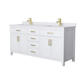 Wyndham Collection Beckett 72" Double Sink Bathroom Vanity with Cultured Marble Top