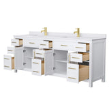 Wyndham Collection Beckett 84" Double Sink Bathroom Vanity with Cultured Marble Top