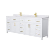 Wyndham Collection Beckett 84" Double Sink Bathroom Vanity with Cultured Marble Top