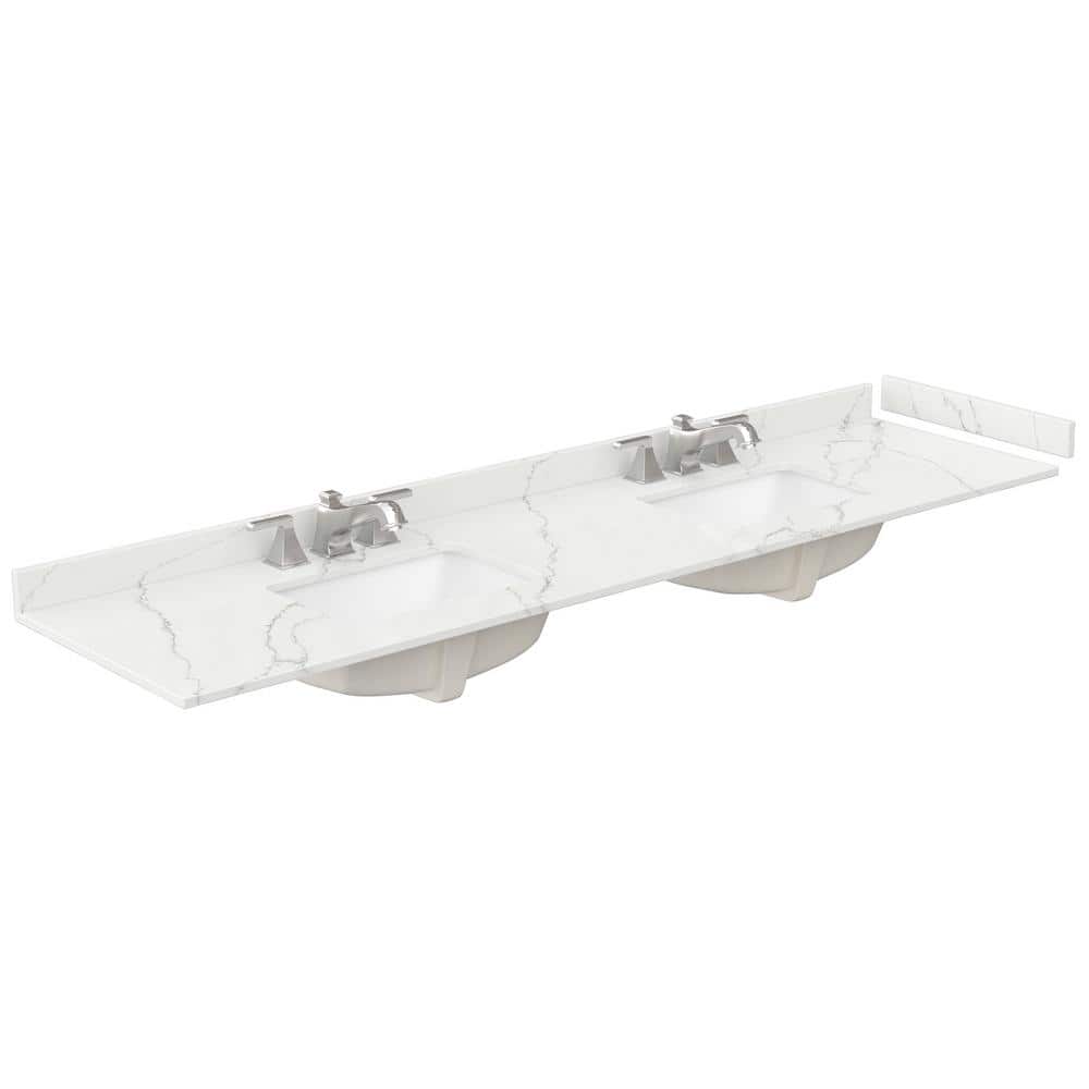 Wyndham Collection Beckett TK 84" Double Sink Bath Vanity with Giotto Quartz Top