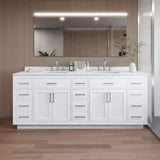 Wyndham Collection Beckett TK 84" Double Sink Bath Vanity with Giotto Quartz Top