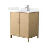 Wyndham Collection Elan 30" Bathroom Vanity in White Oak with Carrara Marble Top