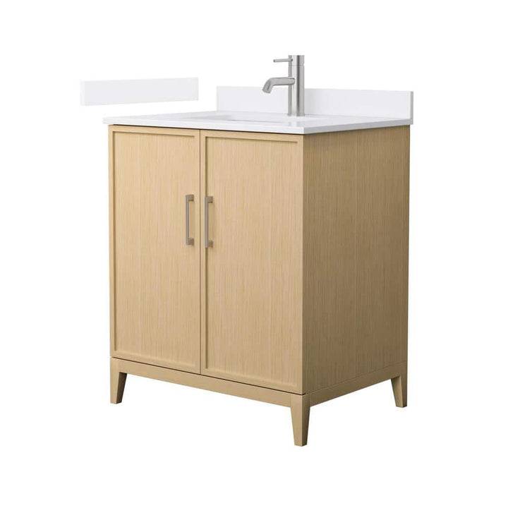 Wyndham Collection Elan 30" Bathroom Vanity in White Oak with Cultured Marble Top