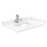 Wyndham Collection Sheffield 30" Dark Gray Single Bath Vanity with White Cultured Marble Top