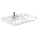 Wyndham Collection Sheffield 30" Bathroom Vanity with Carrara Marble Top