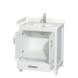 Wyndham Collection Sheffield 30" Bathroom Vanity with Carrara Marble Top