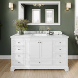 Wyndham Collection Deborah 60" White Vanity with Carrara Marble Top