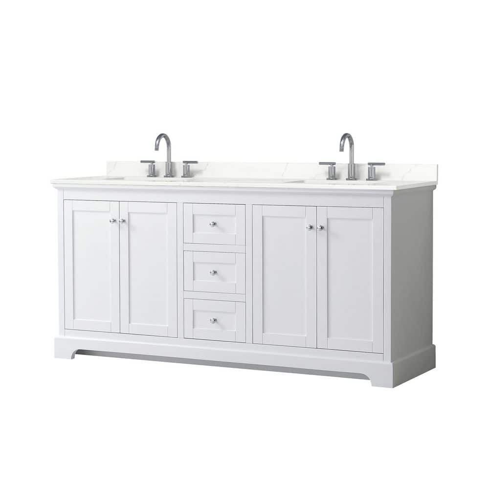 Wyndham Collection Avery 72" Double Bath Vanity with Giotto Quartz Top