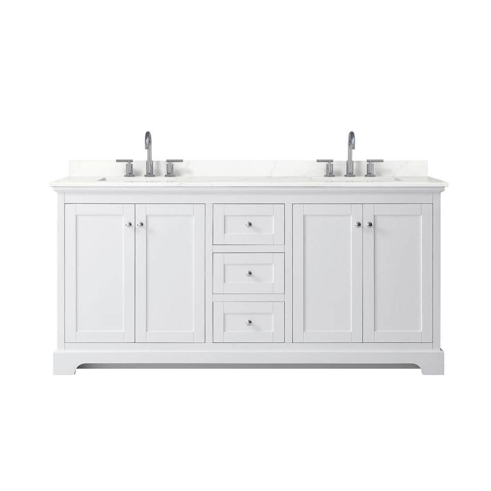Wyndham Collection Avery 72" Double Bath Vanity with Giotto Quartz Top