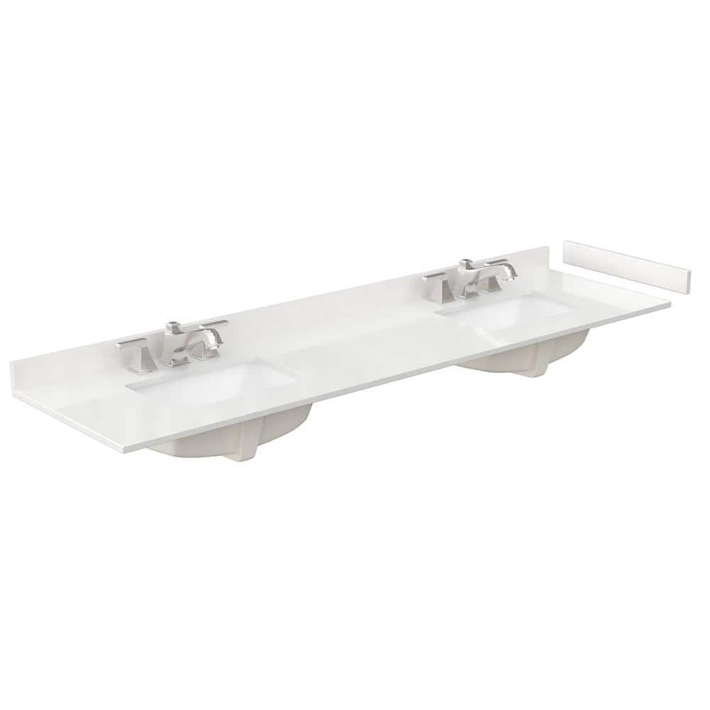Wyndham Collection Avery 80 in. Double Bath Vanity with White Quartz Top