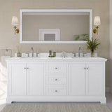 Wyndham Collection Avery 80 in. Double Bath Vanity with White Quartz Top