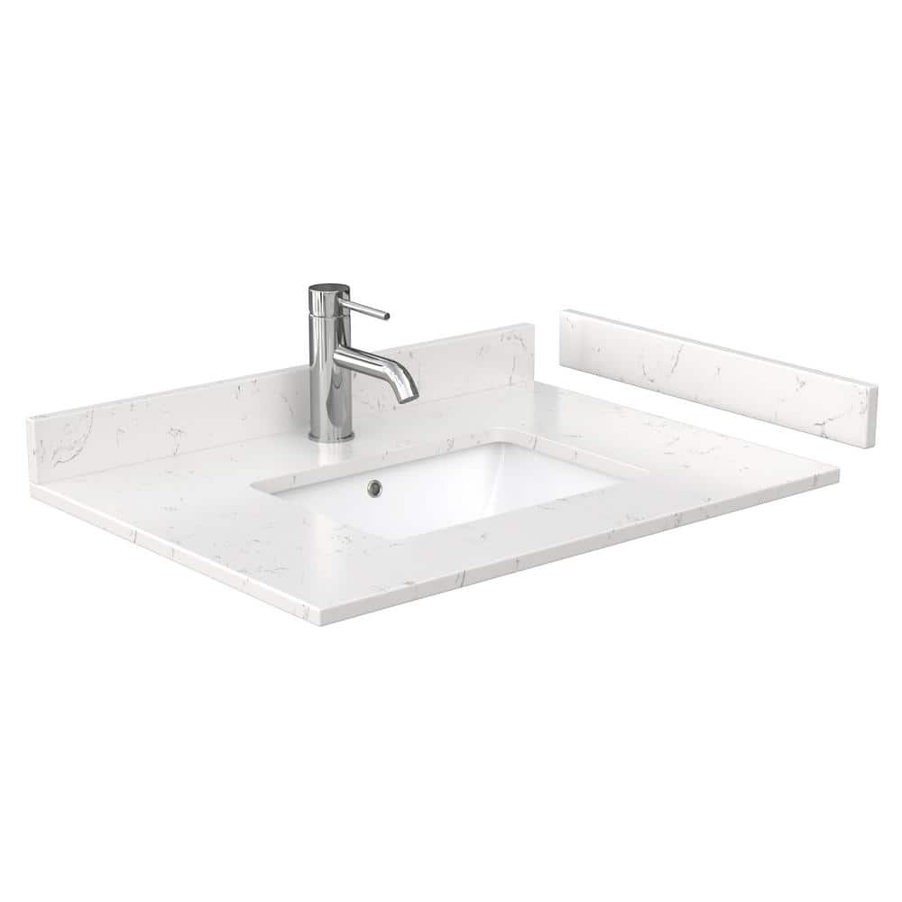 Wyndham Collection Daria 30" Single Vanity in Dark Espresso with Carrara Marble Top and Mirror