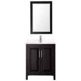 Wyndham Collection Daria 30" Single Vanity in Dark Espresso with Carrara Marble Top and Mirror