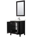 Wyndham Collection Daria 30" Single Vanity in Dark Espresso with Carrara Marble Top and Mirror